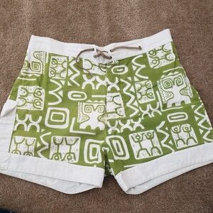 Vintage Liberty House Hawaii Green Patterned Men's swim shorts